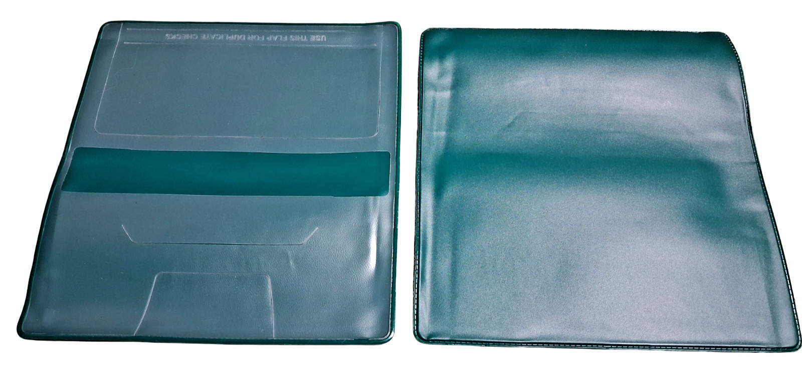 Forest Green Vinyl Checkbook Cover Standard Top Stub 6- 1/4" x 3-3/8" New gallery