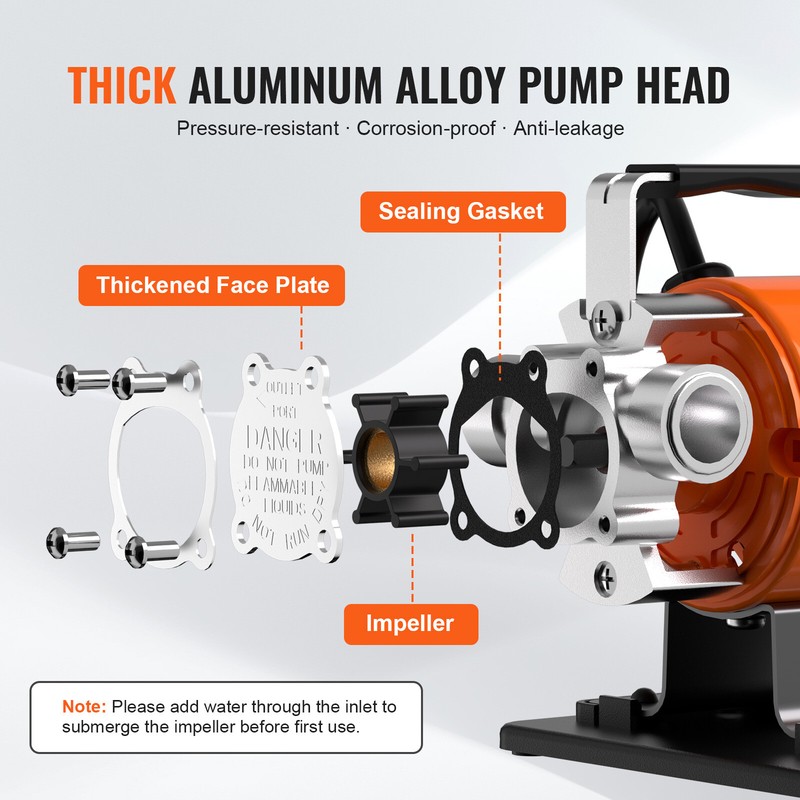 Water Transfer Removal Pump Portable Utility Pump 120V 360 GPH 1/10HP Hose gallery