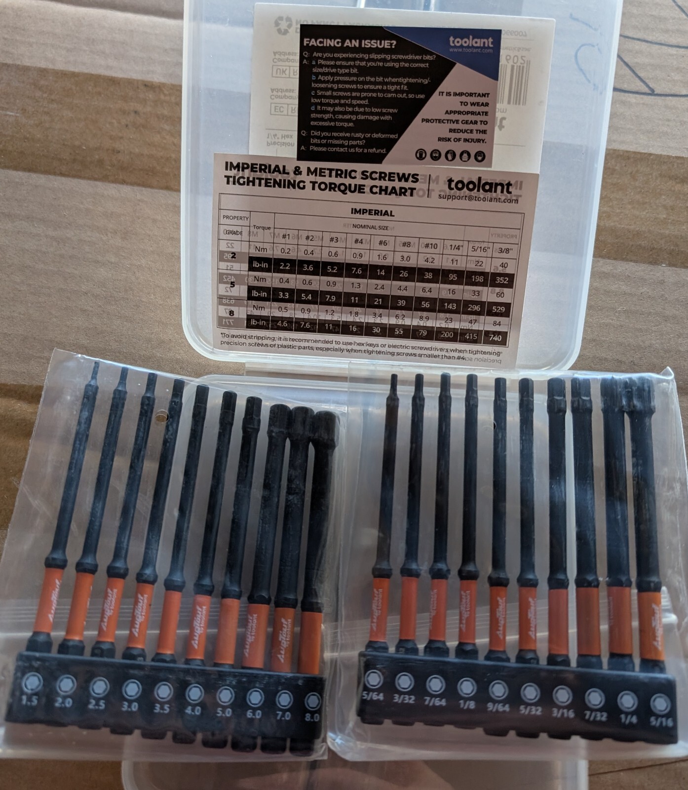 Toolant 4" Long Hex Drive Impact Metric SAE Bit Set Allen Wrench Quick Connect gallery