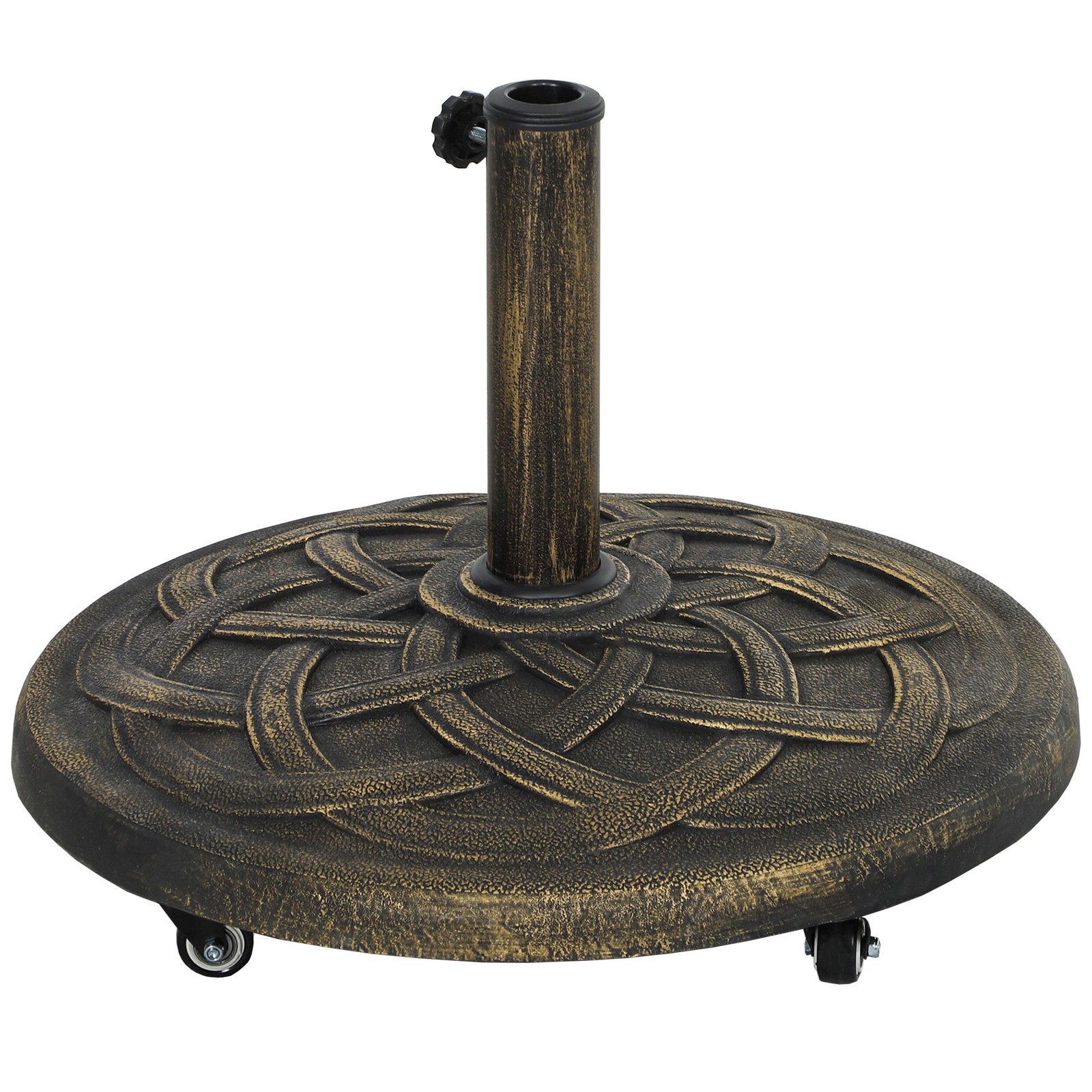 Outdoor Umbrella Base: 44lb, Resin & Concrete, 4 Casters (2 Locked), 21.5" Dia gallery