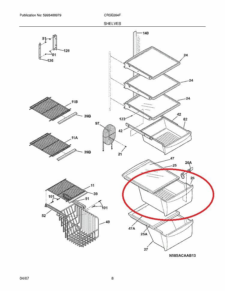 Crisper Pan Compatible with Frigidaire Refrigerator FFUS2613LS0 gallery