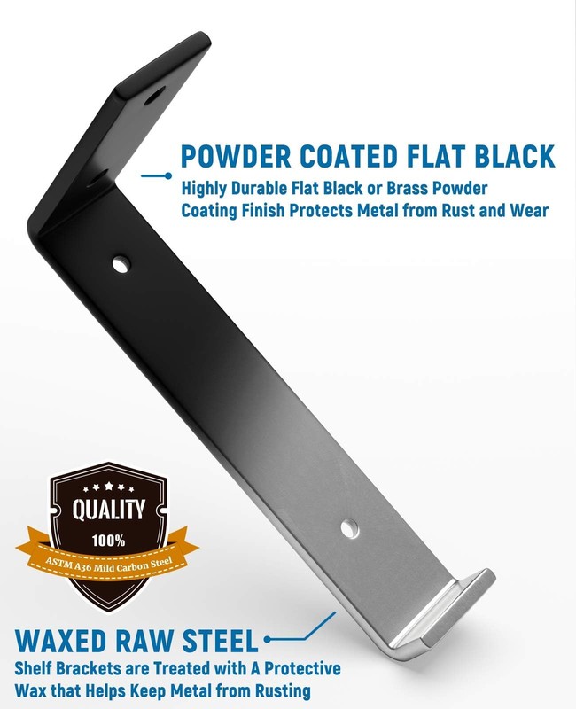 4 Pack 8 inch Floating Shelf Bracket 1/5 inch Thick Heavy Duty Bracket DIY gallery
