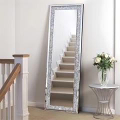 XXXL Large Charming Diamond Wall Mirror Crushed Crystal Long Full Length Mirror