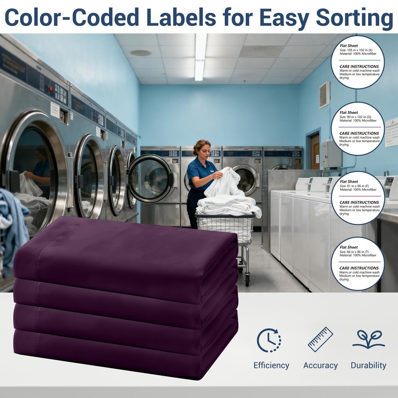 "Soft Breathable Microfiber Flat Bed Sheet 81"x96" Dark Purple Color" gallery
