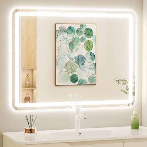 40" x 30" Led Bathroom Mirror with Lights, Anti-Fog & Tri-Color 40"L x 30"W gallery