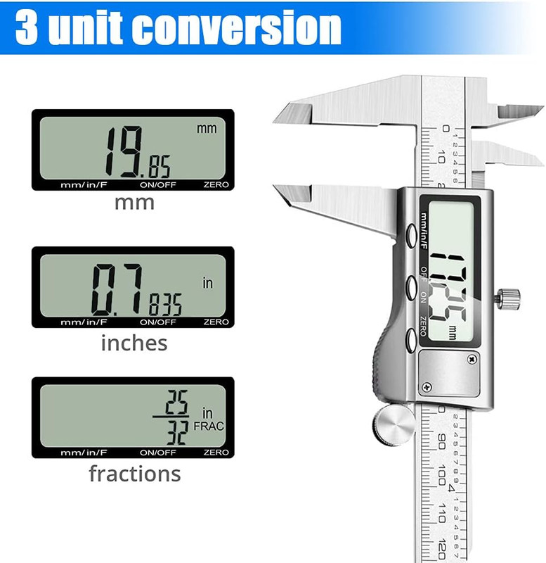 Digital Caliper Measuring Tool, Stainless Steel Vernier Caliper Digital Micromet gallery
