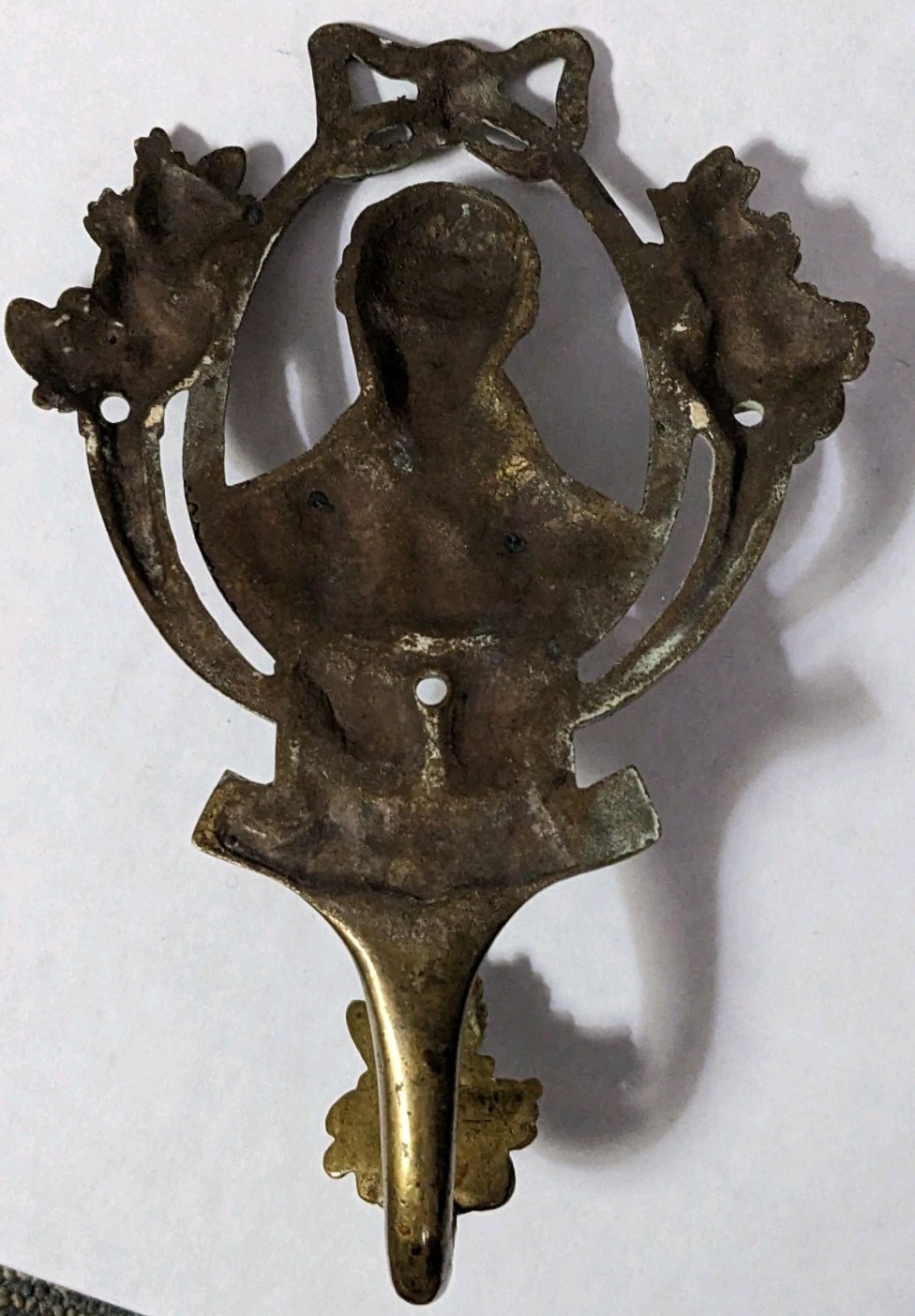 Vtg Sir Robert Peel Brass Coat Hat Rack Wall Hook Mount Ornate Entryway Decor gallery