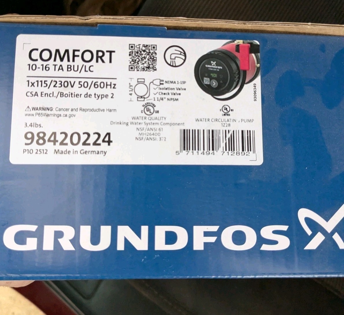 Grundfos 98420224 Hot Water Recirculation Pump gallery