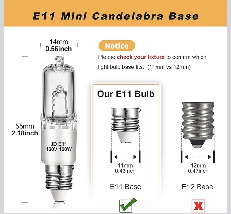 JDE11 120V 100W E11 Halogen Bulb Replacement E11 LED Mini Candelabra Dimmable gallery