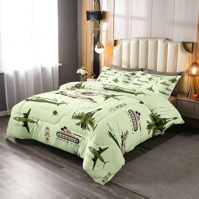 3D Army Helicopter Comforter Airplane Tank Comforter Set for Kids Boys Girls Tee gallery