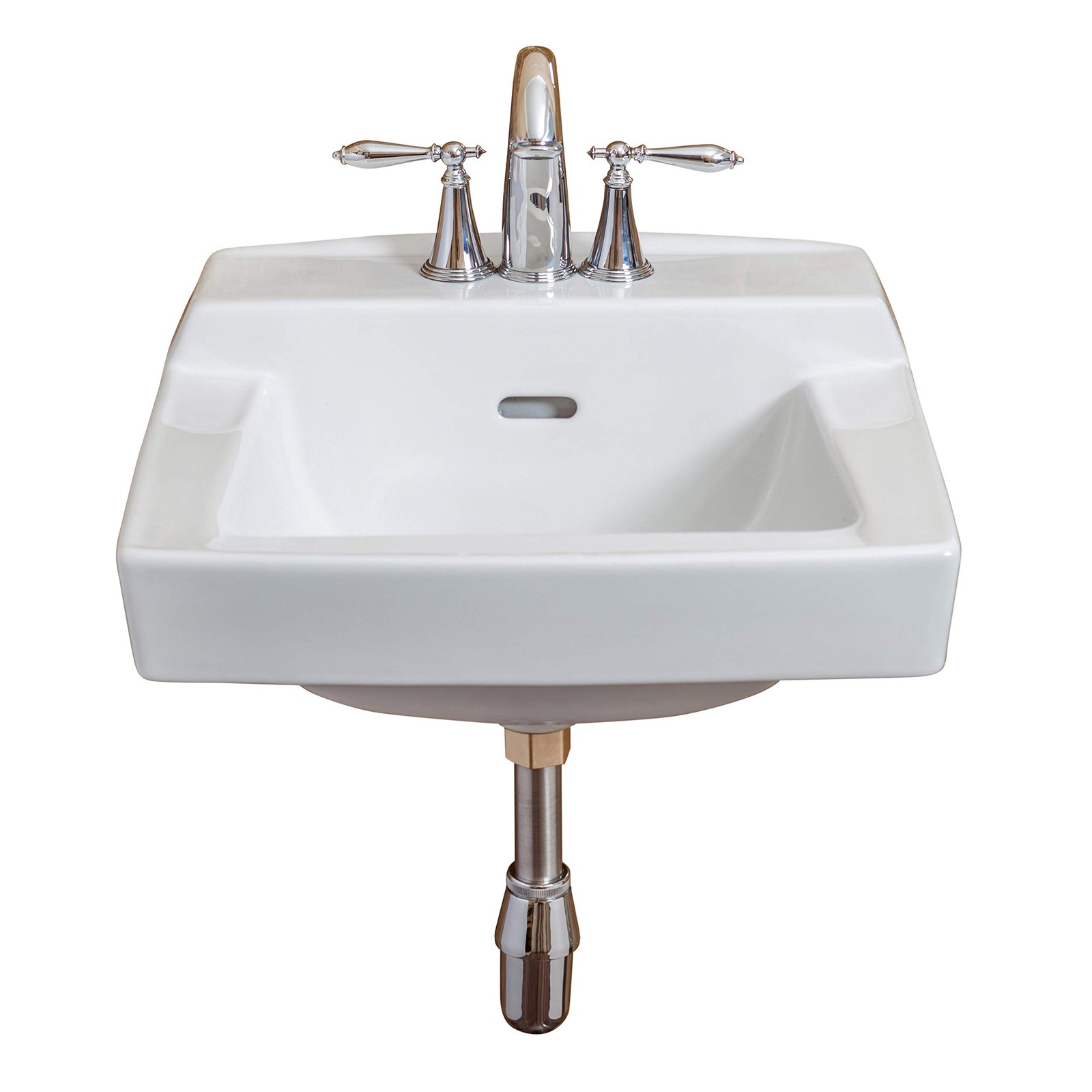 Wall Mount Ceramic Sink Basin W Overflow 19" x 17" - White gallery