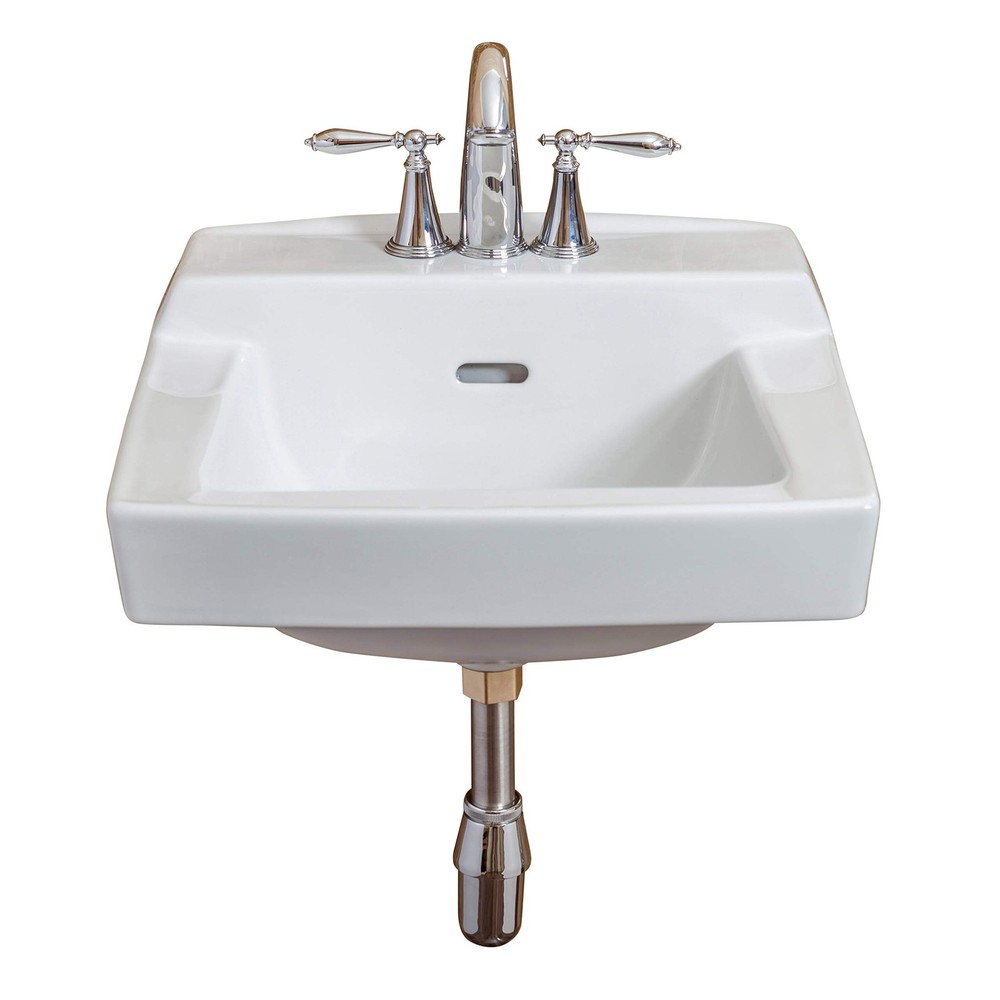 Wall Mount Ceramic Sink Basin W Overflow 19" x 17" - White
