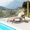 Outdoor 5-Position Chaise Lounge 330lb 63-74x21.5x25-41in Brown Rustproof Metal gallery