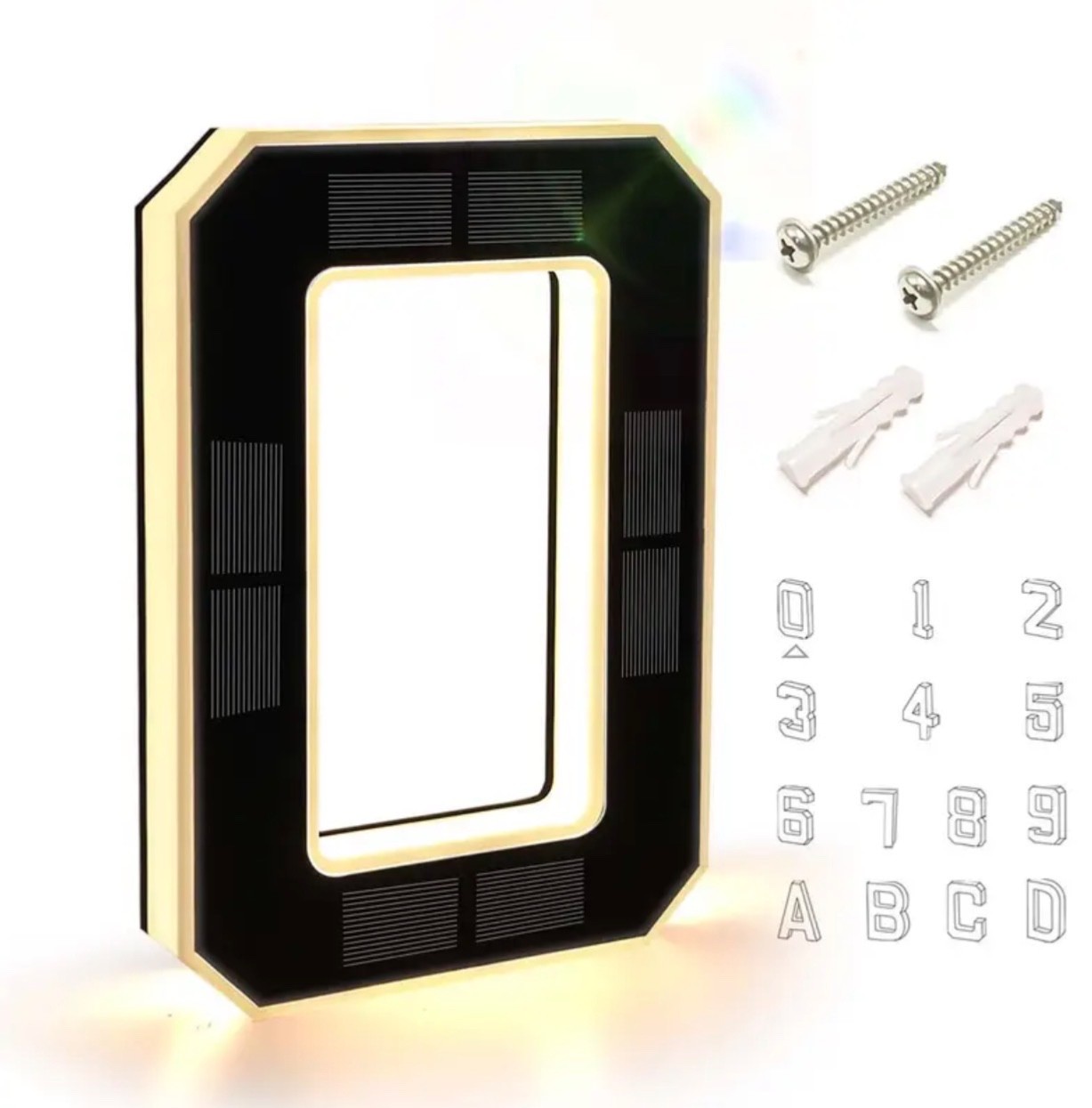 Solar House Numbers Lighted Address Sign Waterproof LED Address Plaque for Home gallery