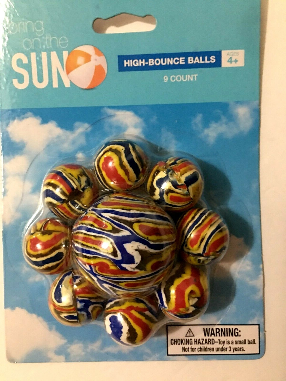 Kids High-Bounce Balls 9 Cnt Pack Outdoor Toy Multi-Color 8 Small-1 Large Age 4+ gallery