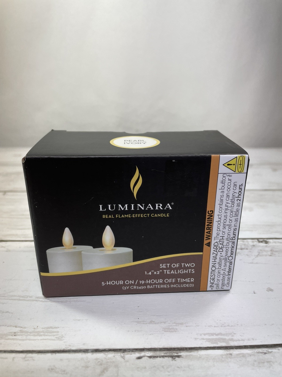 Luminara Tea Light Candles w/Timer Set of 2 w/Real-Flame Effect - 1.5"x2" NEW gallery