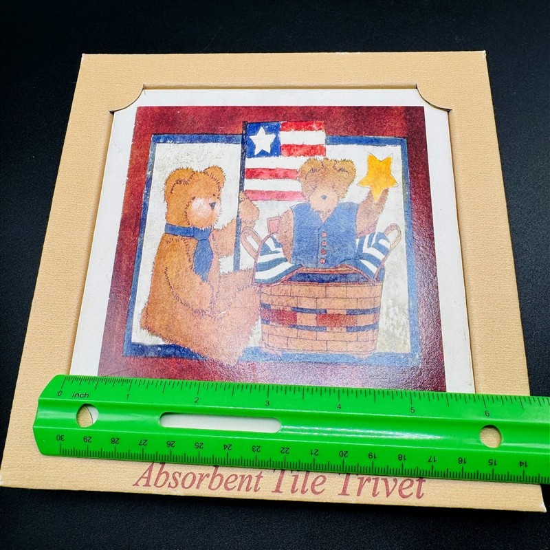 Highland Graphics Bears Absorbent Tile Trivet American Flag Patriotic Teddy Bear gallery