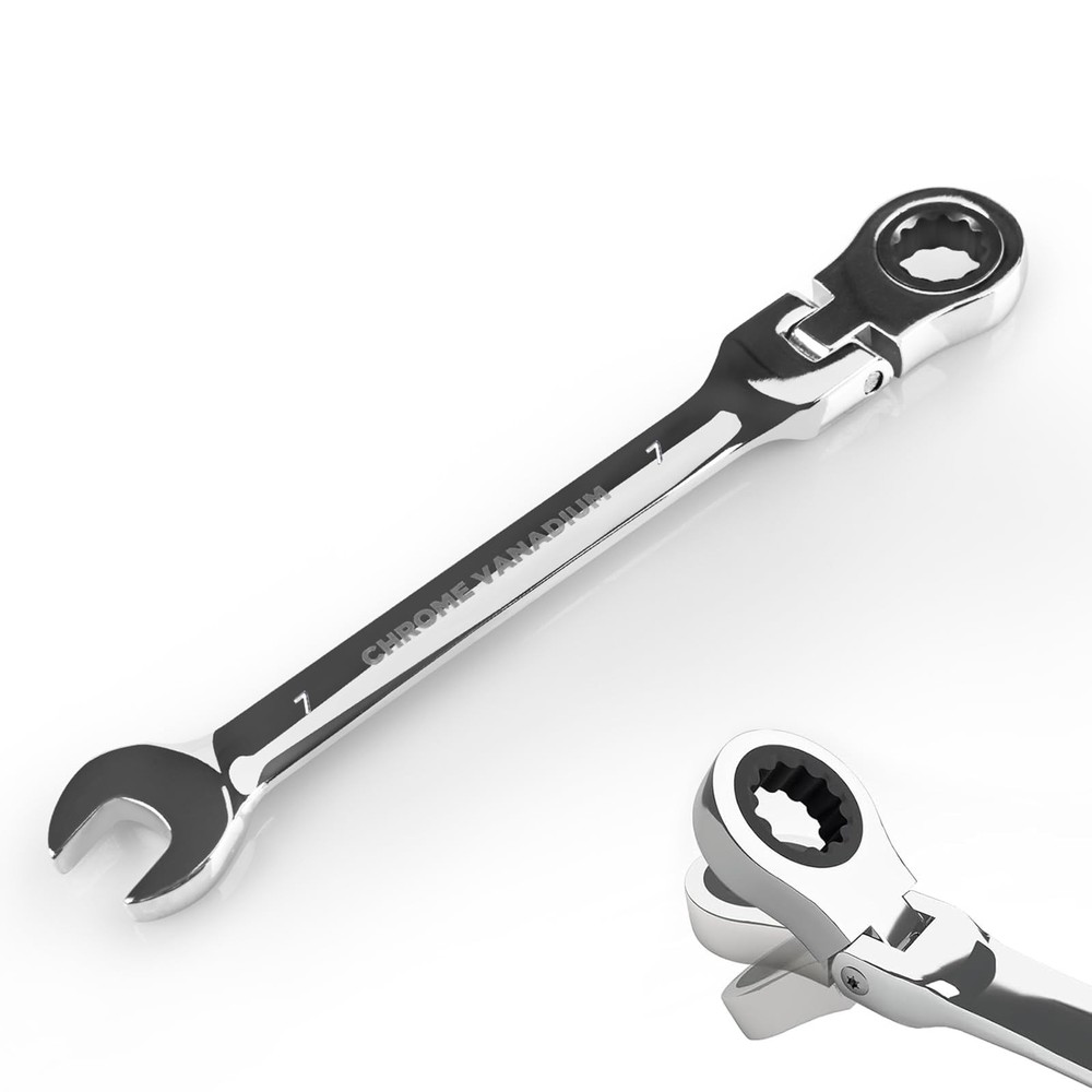 7mm Ratchet Wrench Flex Head Combination Metric Gear Spanner 12 Point Steel