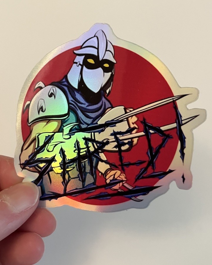 Retro TMNT Shredder Holographic 3 Inch Waterproof Sticker gallery