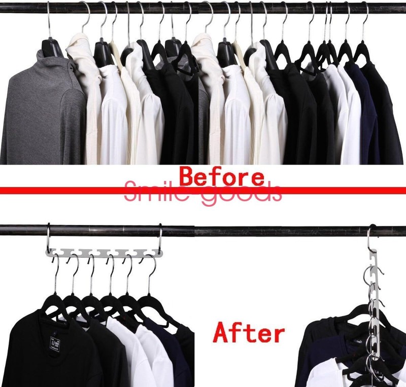 6 Pack Magic Clothes Hangers Organizer Closet Space Saving Saver Metal Hanger gallery