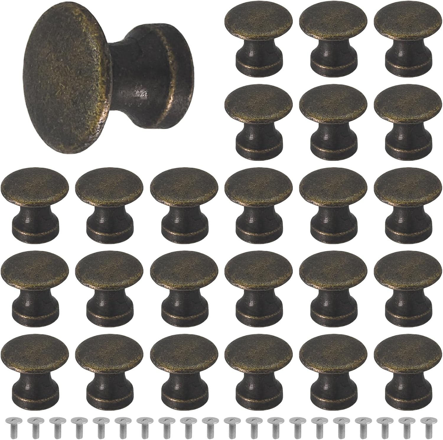 25PCS Mini Cabinet Knobs, 1/2 Inch Vintage Antique Dresser Knobs, Small Drawer gallery