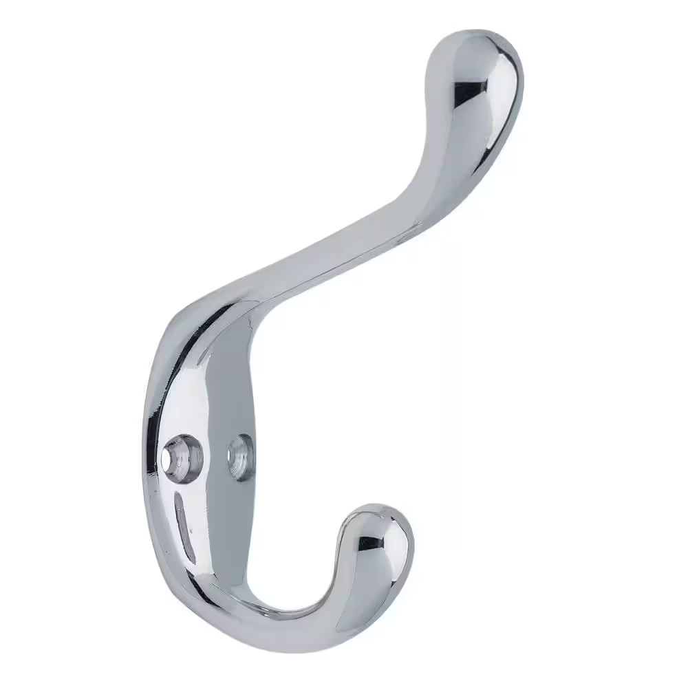 (15-Pack) 3-1/2 In. Zinc 35 Lb. Load Capacity Chrome Heavy Duty Coat Hooks gallery