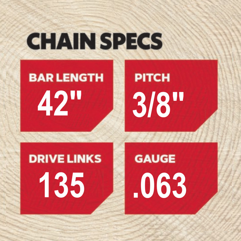 42" Oregon PowerCut Full Chisel Chain 3/8 Pitch .063 Gauge, 75EXL135G gallery