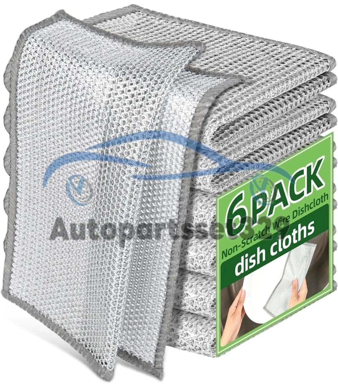 6X Steel Wool Dishwashing Pads Multipurpose Mesh Dish Cloths Stainless Steel gallery
