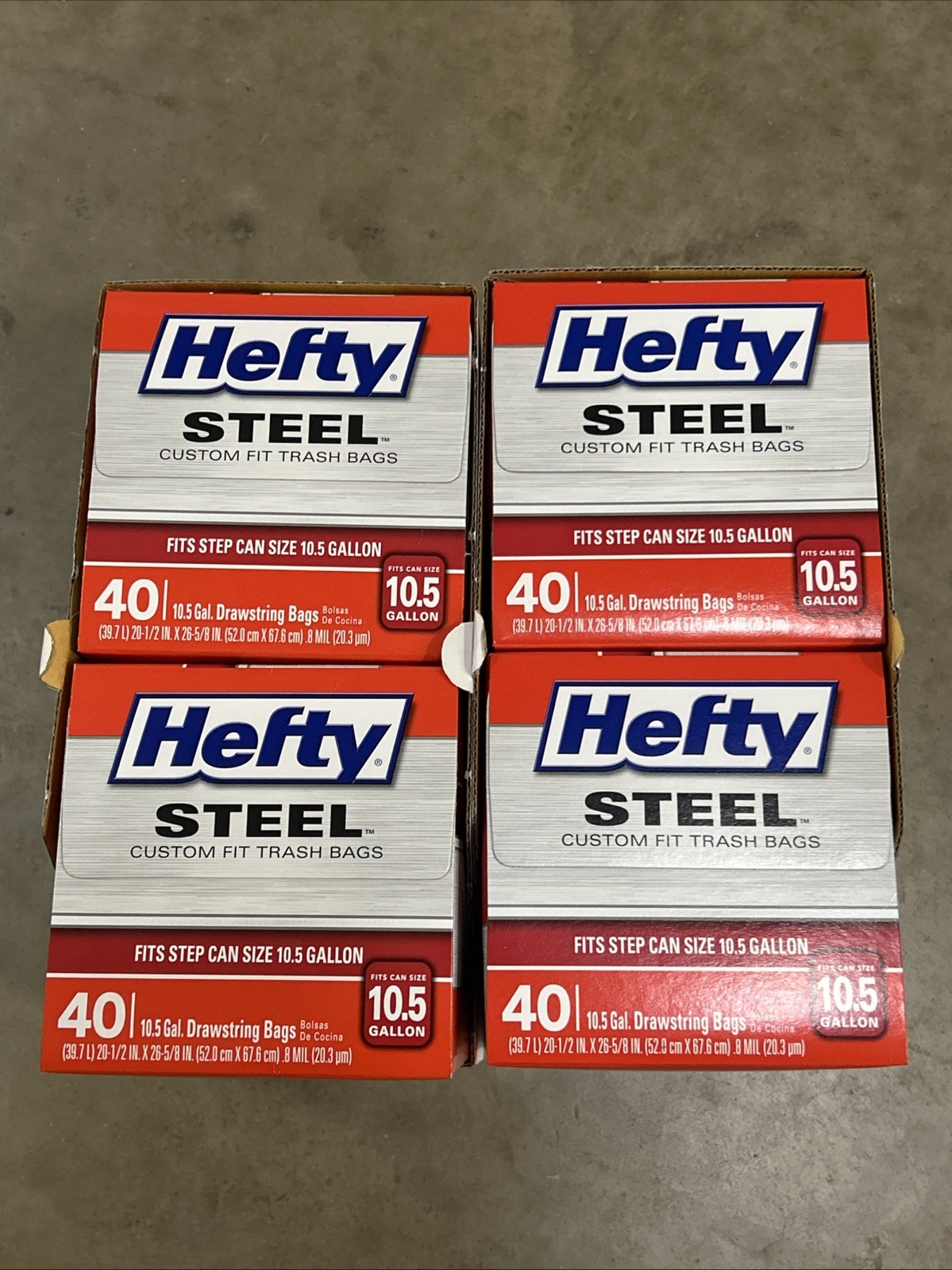 4 Pack Hefty Steel Sack 10.5 Gal Custom Fit Trash Bags Discontinued gallery