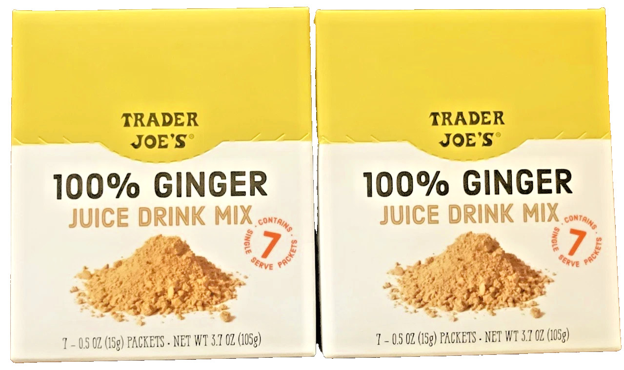 2 Pack Trader Joe's 100% Natural Ginger Drink Mix 0.5oz (15g) 7 Packets Per Box gallery