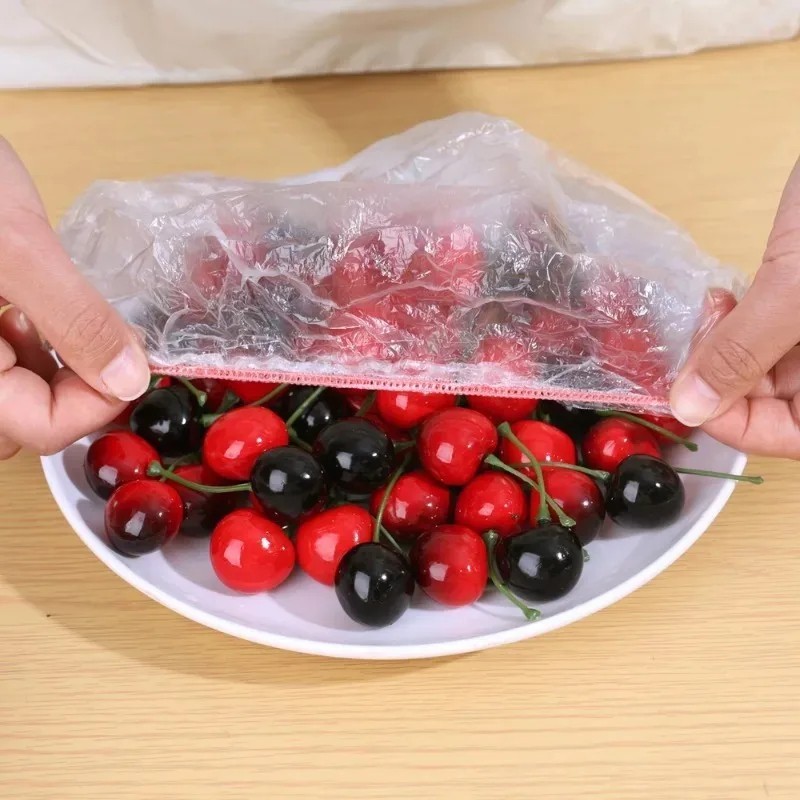 Disposable Food Cover Plastic Food Bag Elastic Wrap Food Lid Bowl Dish Covers gallery