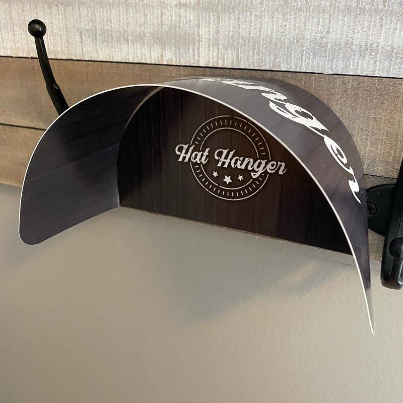 Hidden Hat Hangers -10 Pack - Black Barnwood - Holder Rack Hook Wall Display gallery