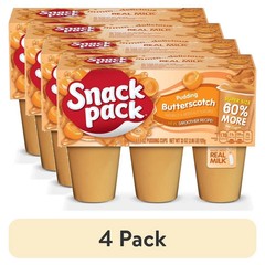 (4 pack) Snack Pack Super Size Butterscotch Pudding, 5.5 oz Pudding Cups,6 Count