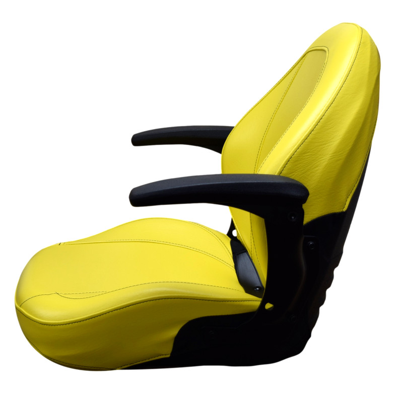 John Deere High Back Lawn Mower Compact Tractor Seat With Armrests Yellow gallery