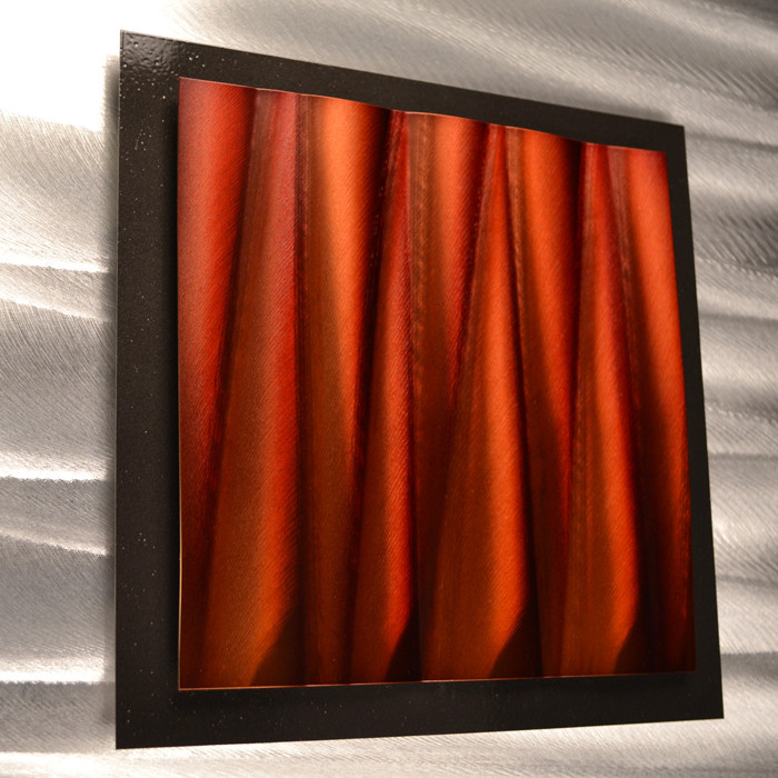 3 Piece Modern Contemporary Abstract Metal Wall Sculpture Art Painting Copper gallery
