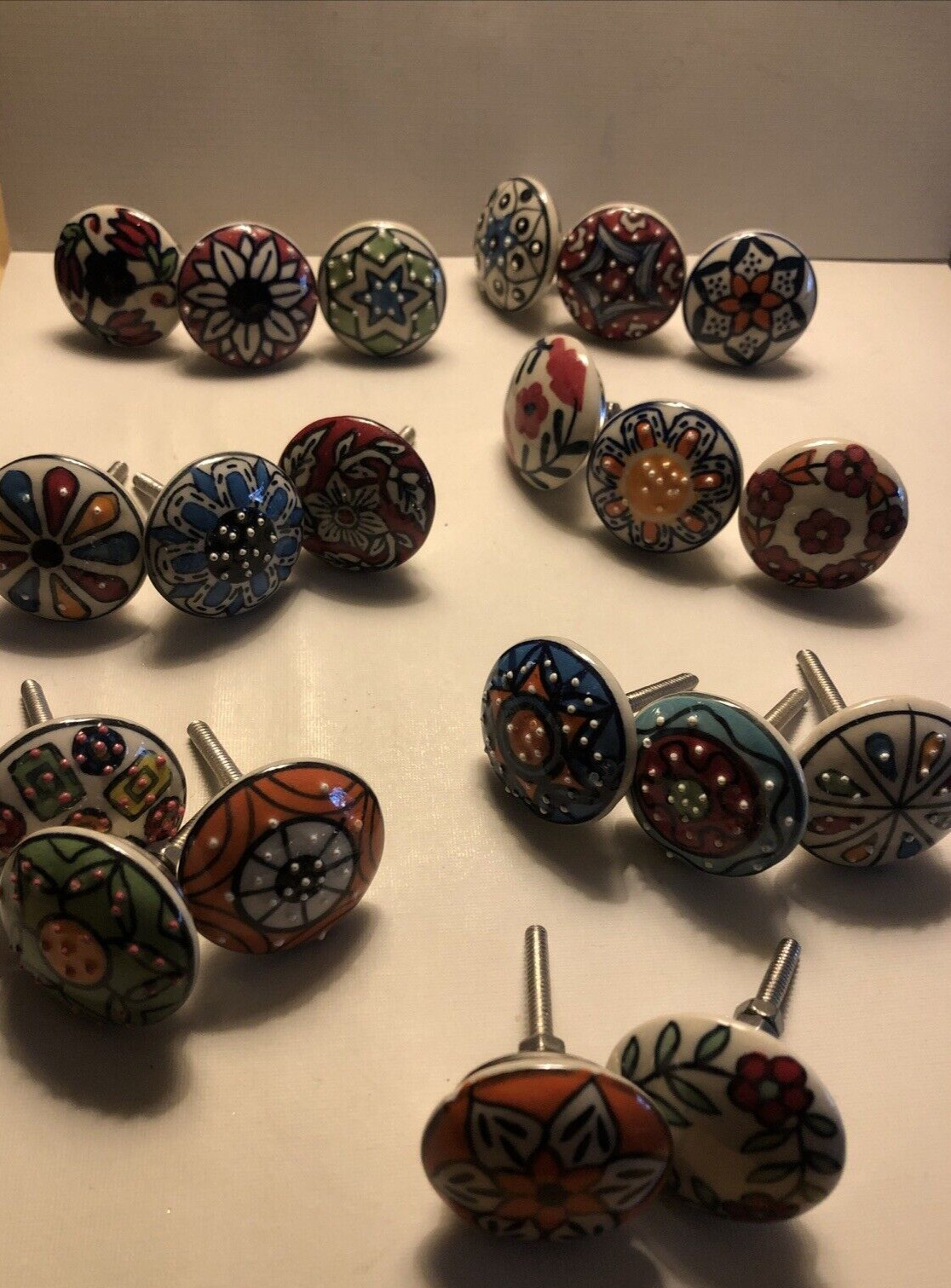Drawer Knobs Colorful Qty 20 Individual Unique Floral Geometric Ceramic Modern gallery
