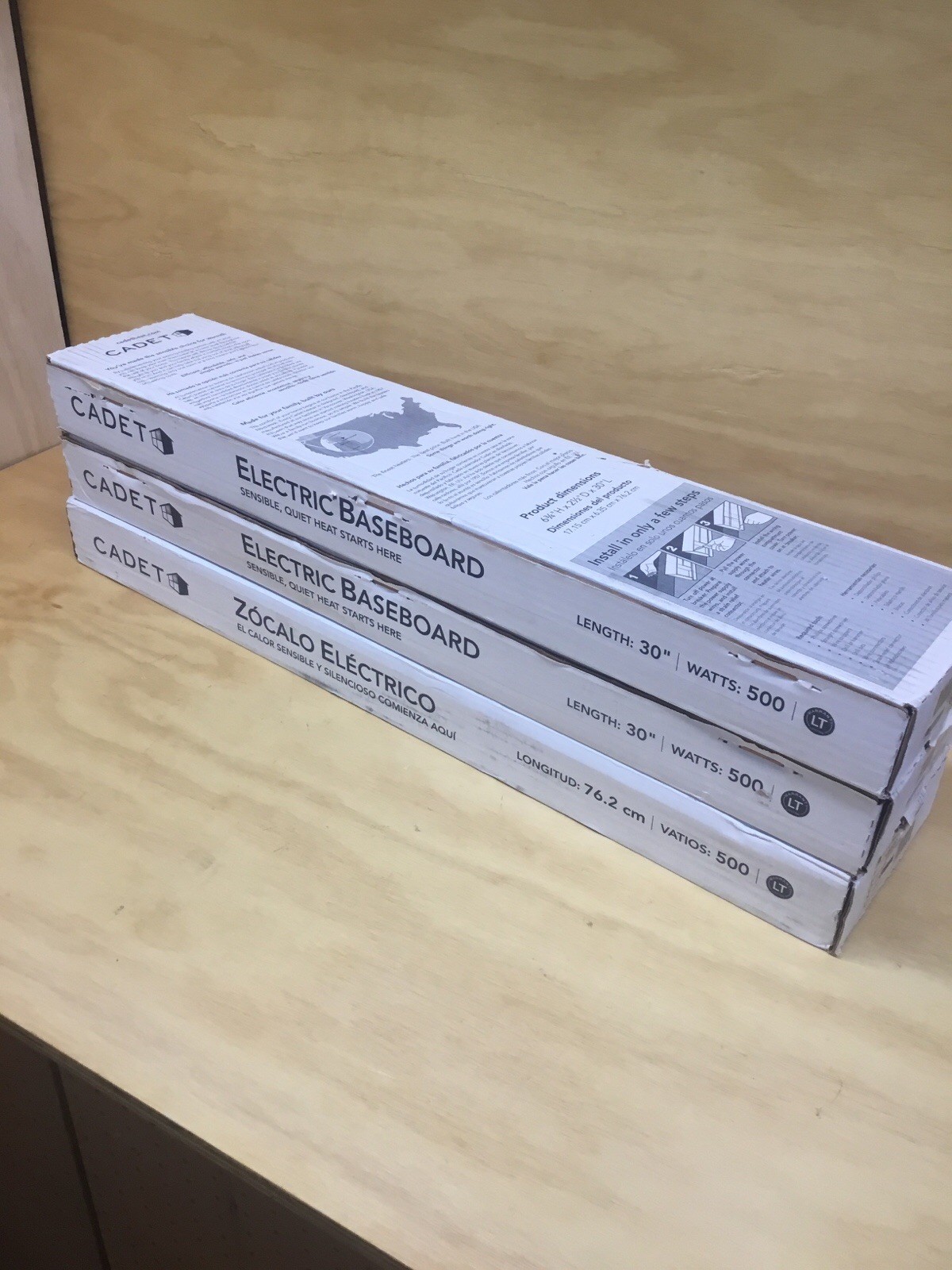3 New In Box Cadet 30” Baseboard Electric Heaters Model 5530 500 Watts FREE SHIP gallery