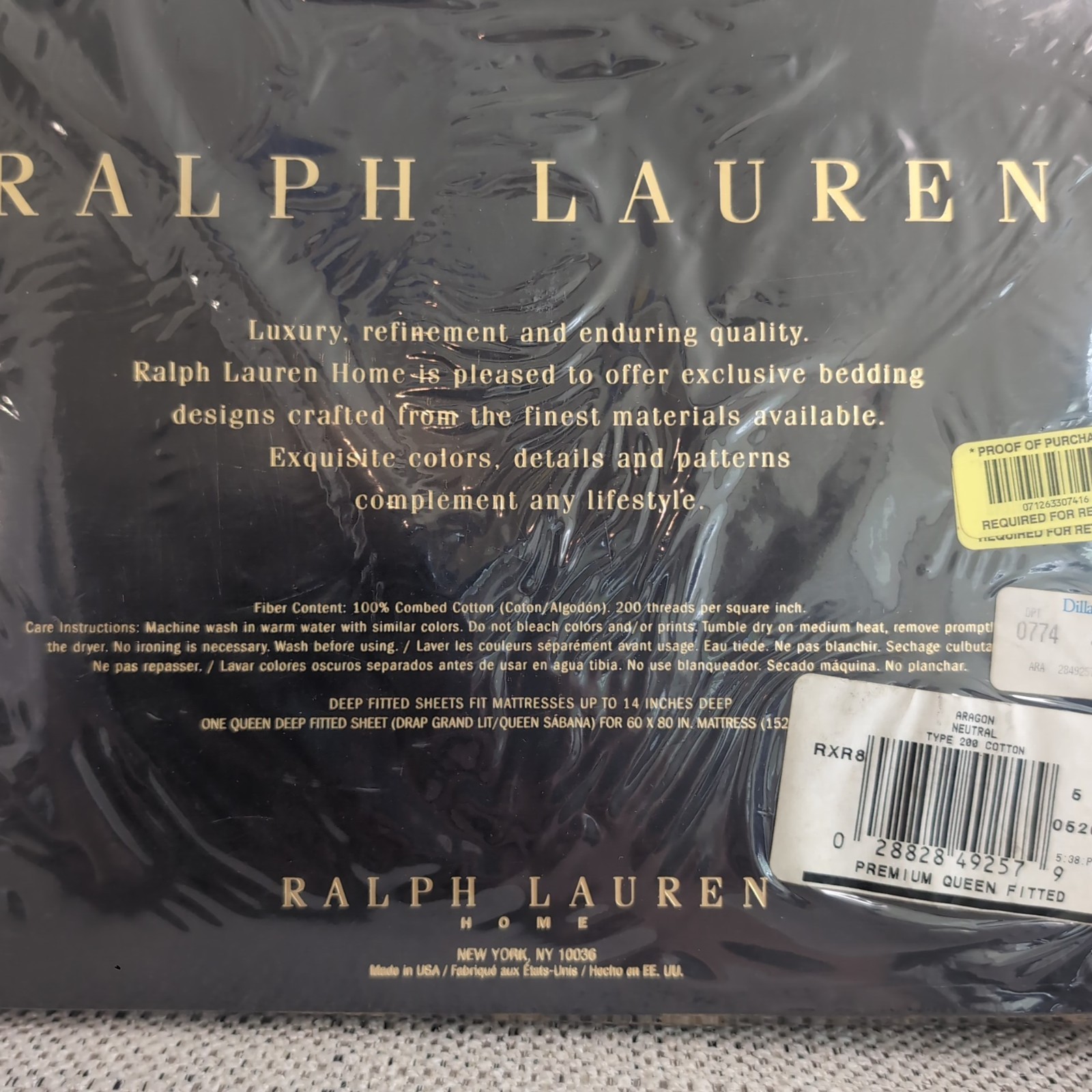 Vintage Ralph Lauren Aragon Leopard Queen Fitted Sheet NOS Safari Animal Print gallery