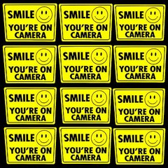 Lot Camera Window Warning Stickes Signs For Home Waterproof Video Camera YELLOW