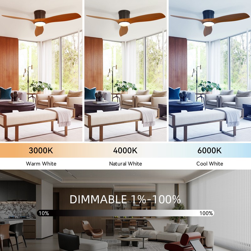 Sofucor 52inch Smart Ceiling Fan,6 Speeds Alexa/Google/App/ice/Remote/Reversible gallery