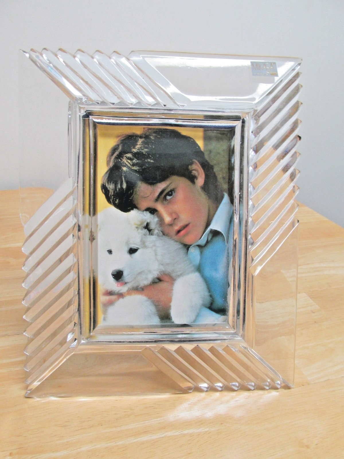 Mikasa Crystal Starburst Picture Frame Holds 5" x 7" Photo Art Deco -Yugoslavia gallery