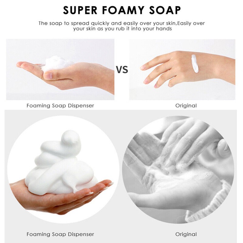 5PC Clear Gel Plastic Shower Foaming Bottle Soap Dispenser Liquid Pump Container gallery