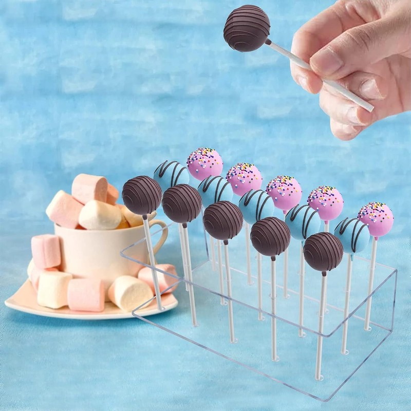 2PC Cake Pop Stand Display Holder 100PCS Lollipop Sticks 100PCS Clear T gallery
