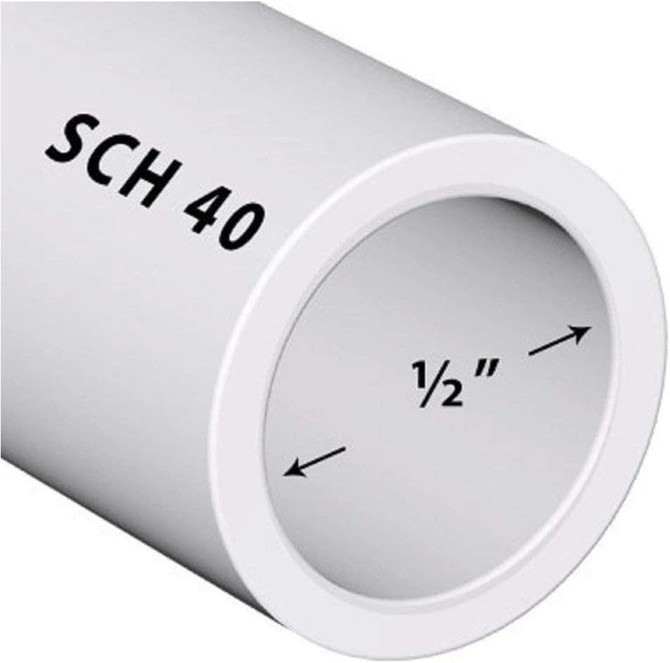 Schedule 40 PVC Pipe 1/2 Inch 0.84 OD, White, Cut Lengths for Plumbing, Lands... gallery