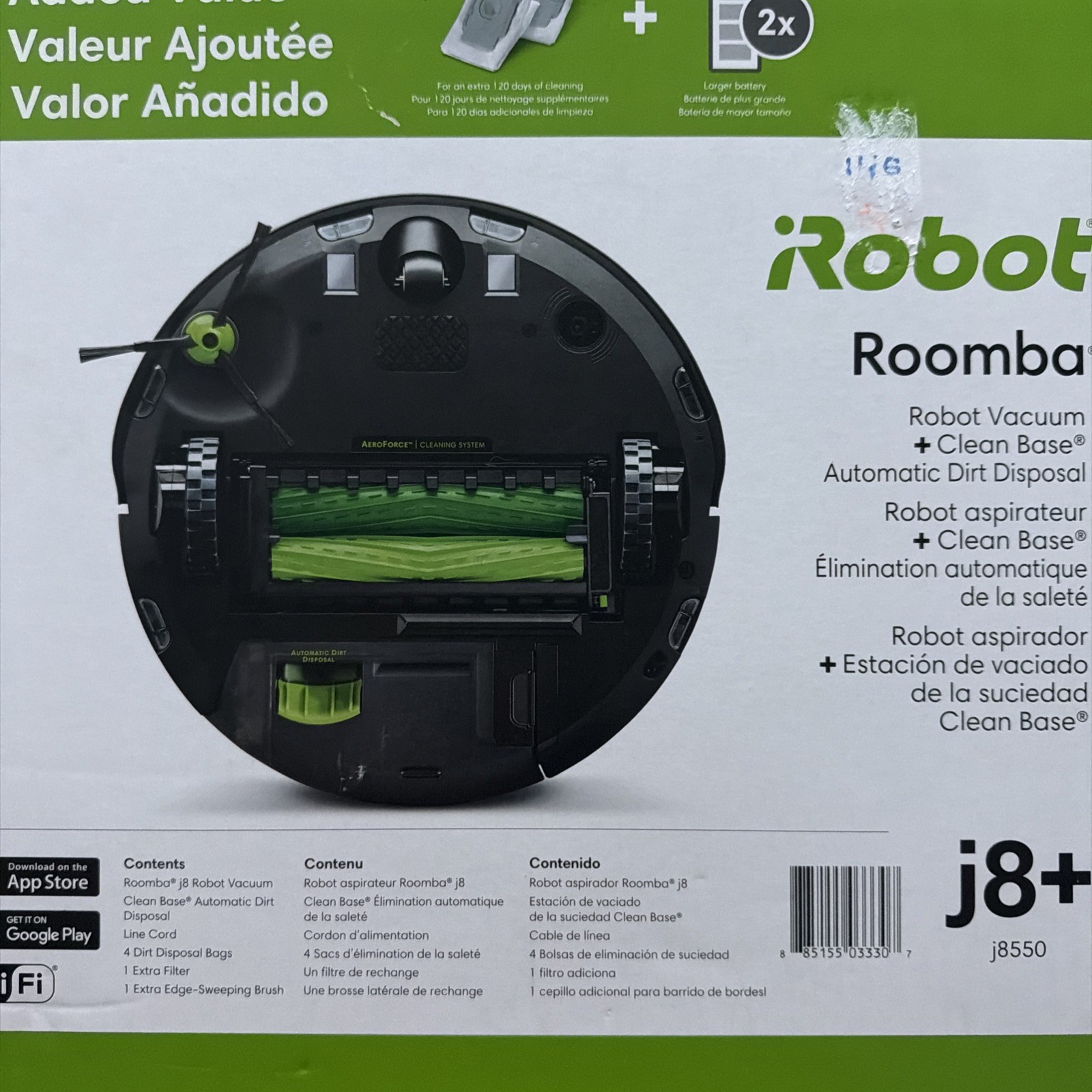 iRobot Roomba j8+ (8550) Wi-Fi Connected Self-Emptying Robot Vacuum New gallery
