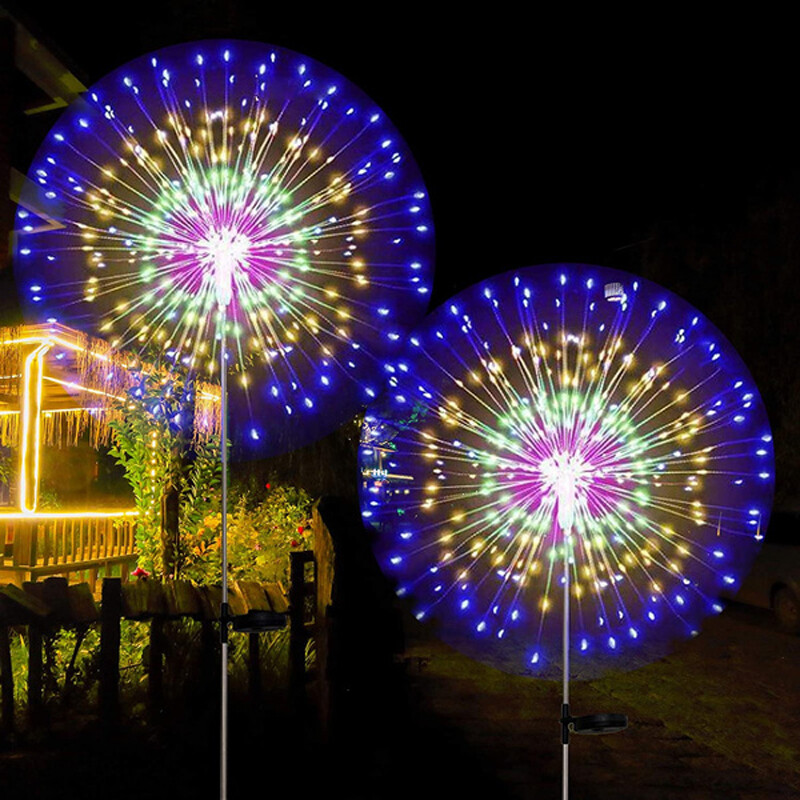 150 LED Solar Firework Lights Outdoor Waterproof Path Lawn Garden Decor Lamp gallery
