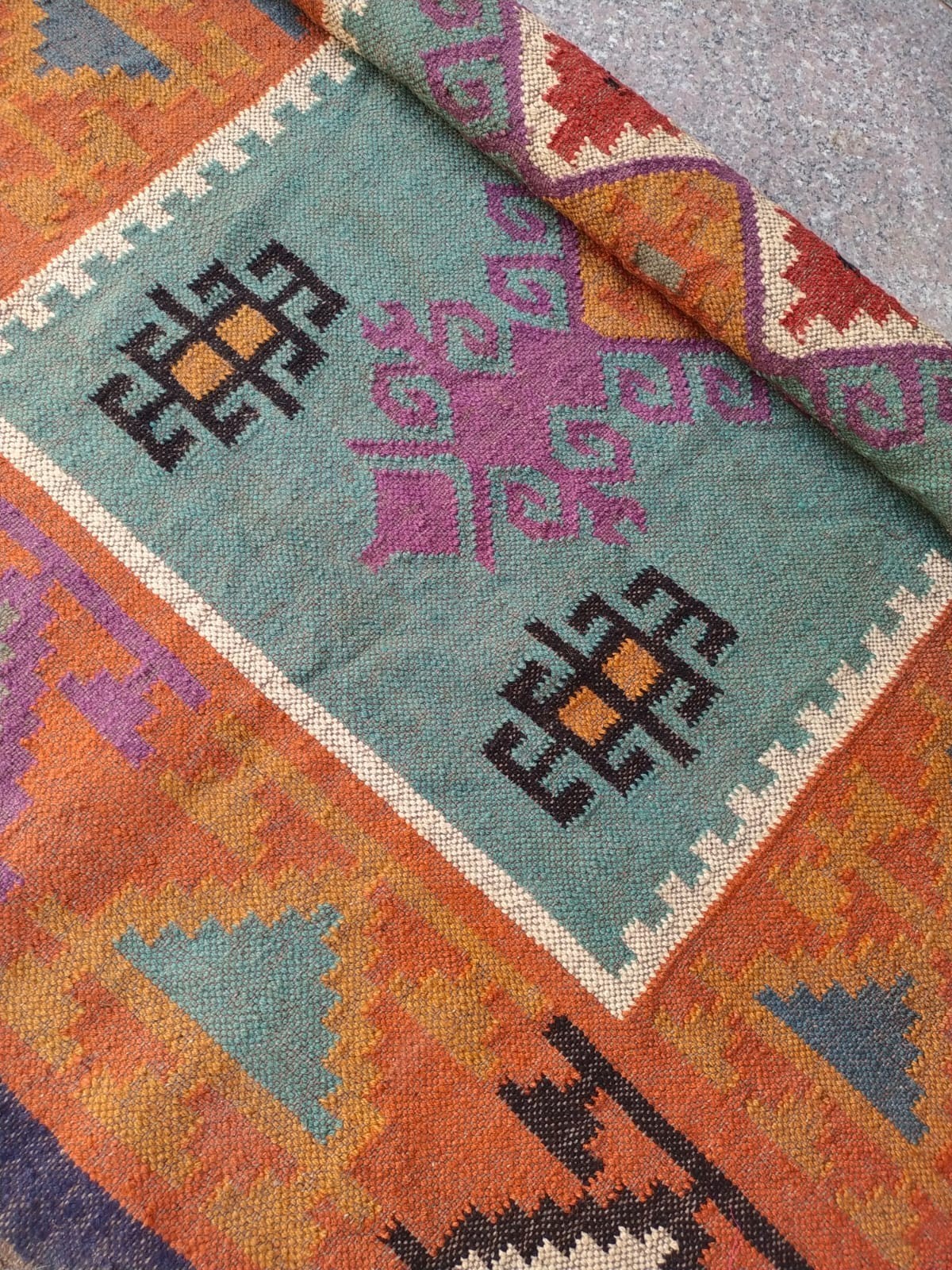 Handwoven Wool Jute Kilim Rug – Boho Area Rug, Rustic Living Room Carpet, Natura gallery
