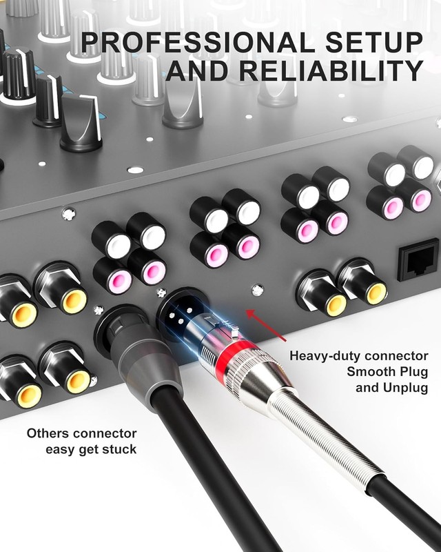 XLR Cables 25ft 2 Pack,XLR Microphone Cable with Gold-Plated Connectors，Oxygen gallery