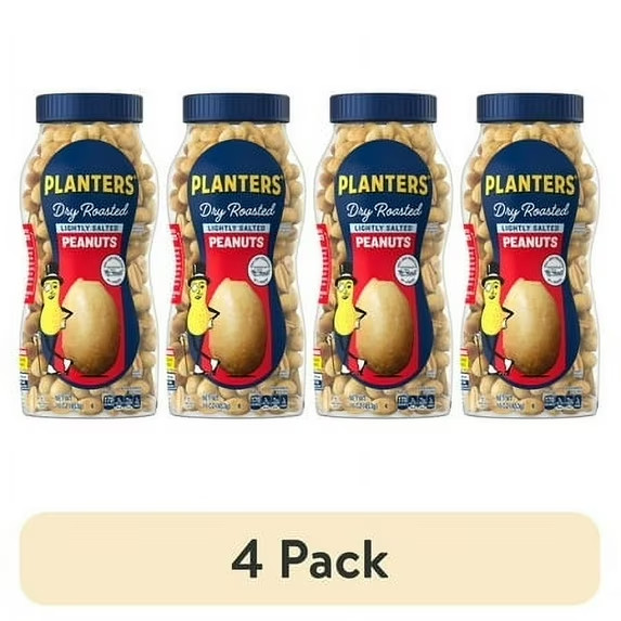 (4 pack) Lightly Salted Dry Roasted Peanuts, Party Snacks , 16 oz Jar gallery