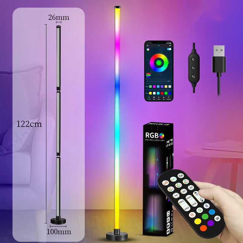 47" Smart LED Floor Lamp RGB Remote & APP Control Music Sync Corner Lighting US gallery